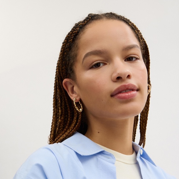 Coach Script Medium Hoop Earrings - Picture 3 of 3